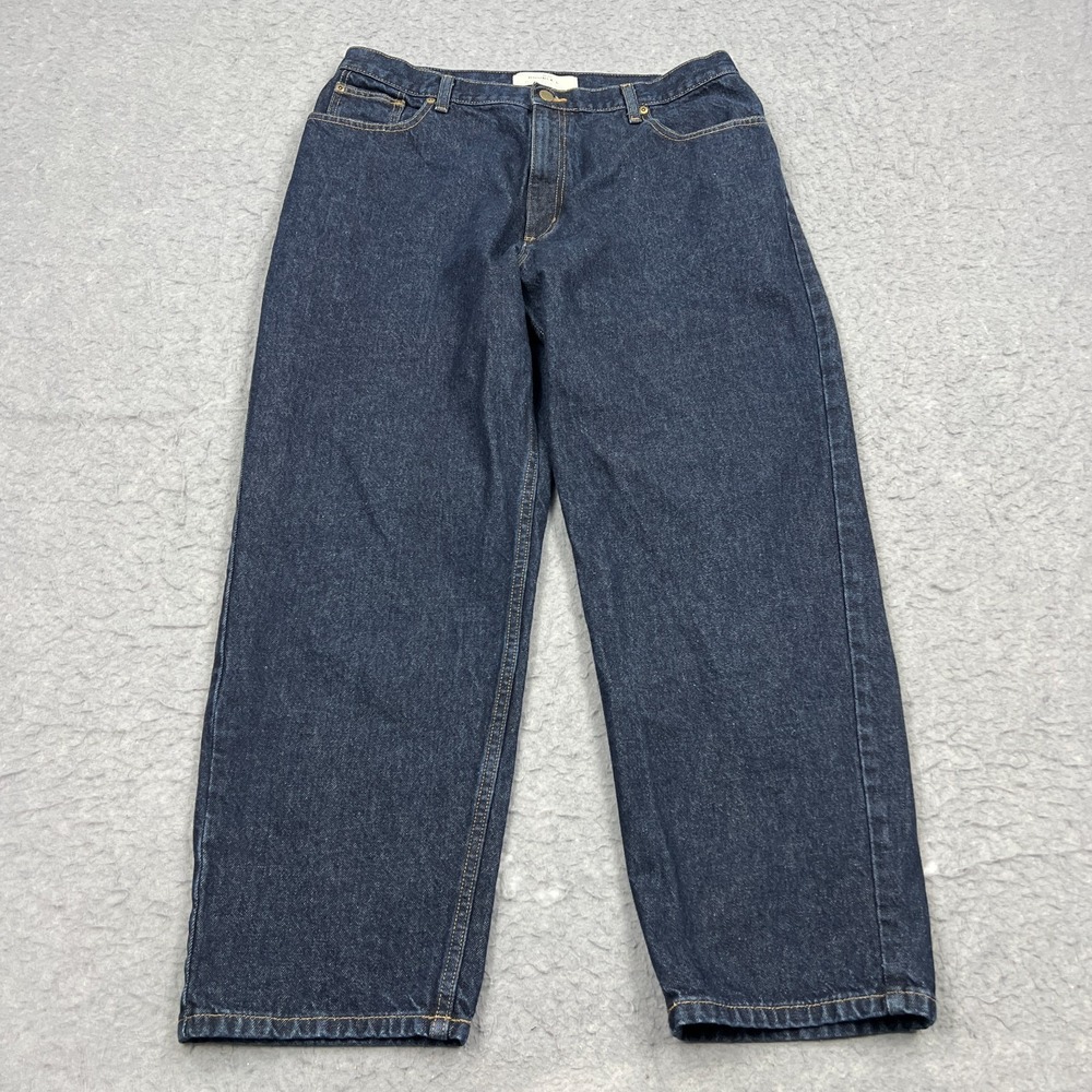 Vintage LL Bean Jeans Womens 18 Petite Blue Dark Wash Denim Double L Relaxed Fit